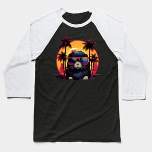 Retro Wave Black Hamster Shirt Baseball T-Shirt